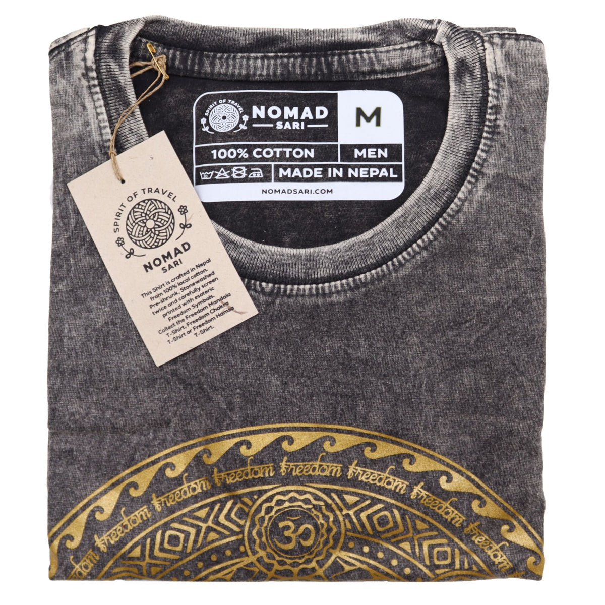 Nomad Sari Stonewashed T-Shirt – Chakra – Dunkelgrau – Größe M