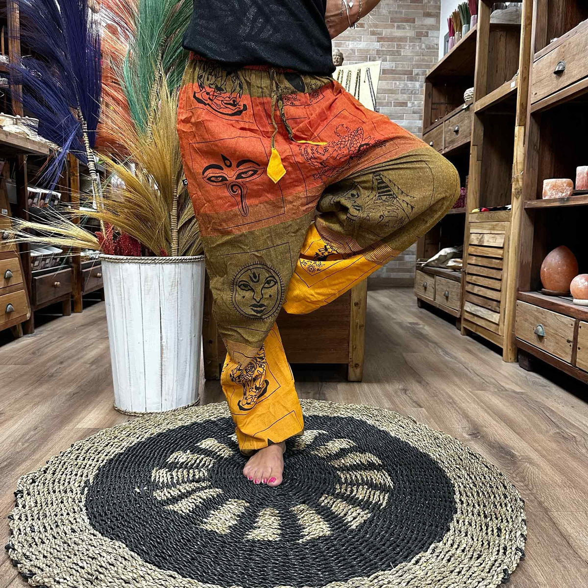 Yoga & Festival Hose – High Cross Himalayan Print – Orange
