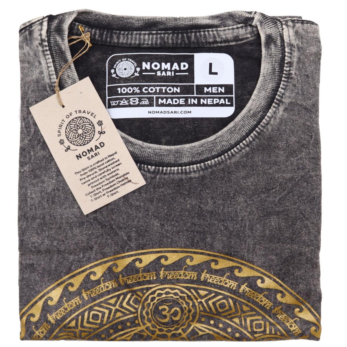 Nomad Sari Stonewashed T-Shirt – Chakra – Dunkelgrau – Größe L