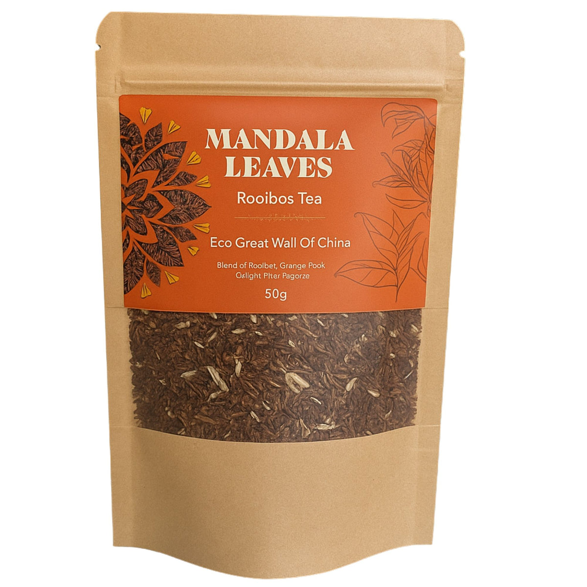 Mandala Leaves Rooibos Tee Beutel mit Orange und Ingwer