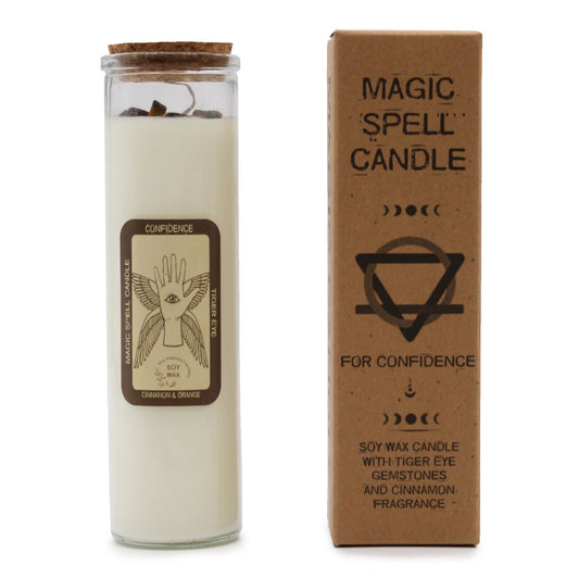 Magic Spell Candle – Confidence | Duftkerze mit Tigerauge