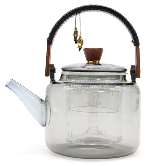 Glas-Teekanne mit Dampfgarer-System Anthrazit – 1000ml