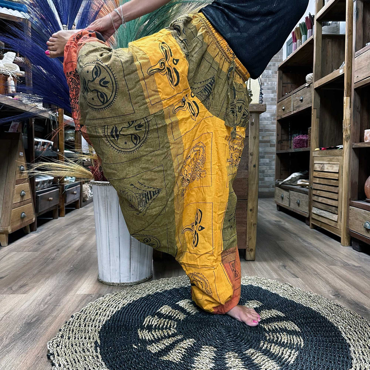 Yoga & Festival Hose – Aladdin Himalayan Print – Orange