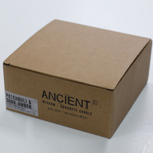 Large Concrete Soy Candle – Patchouli & Dark Amber | Sojakerze im Betonbehälter