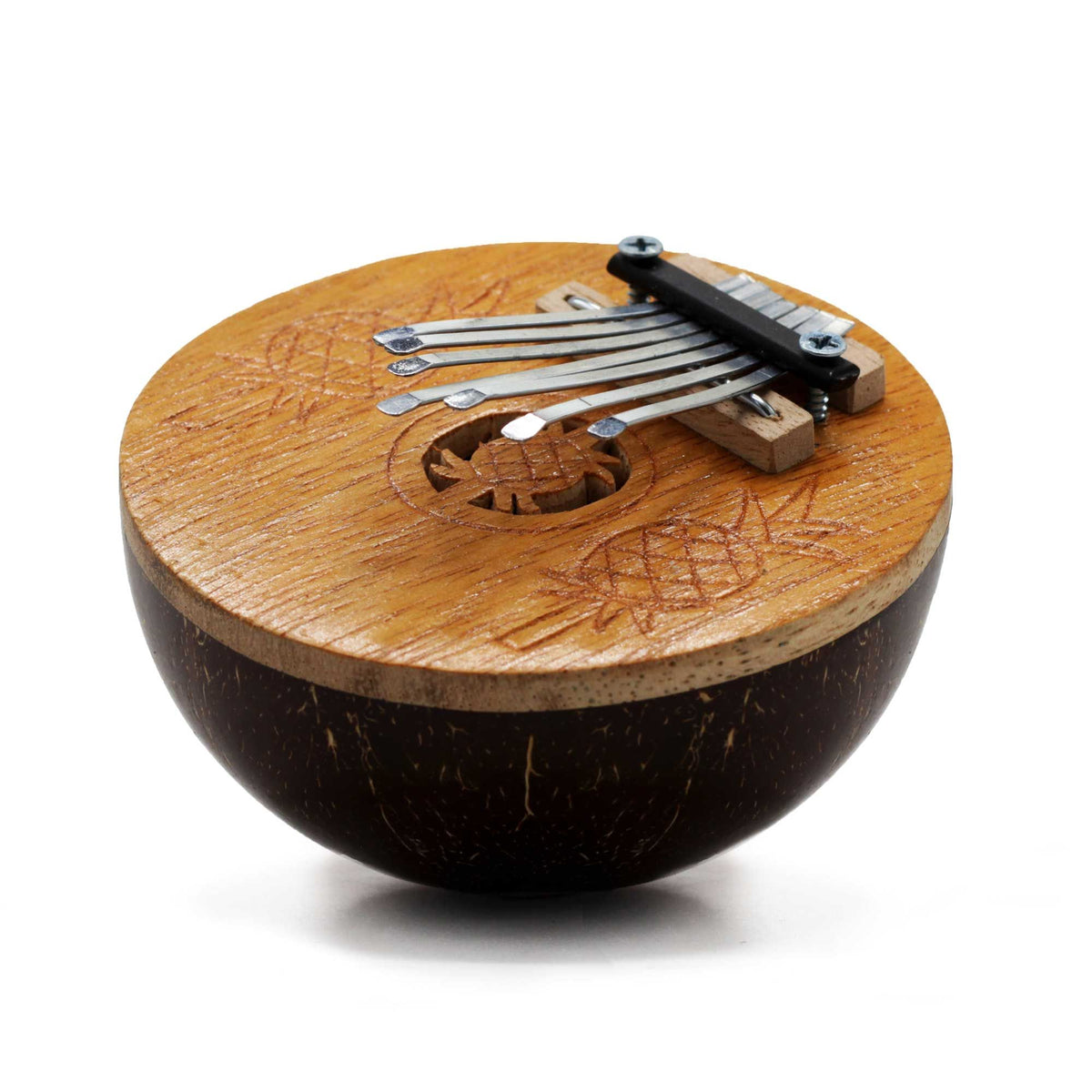 Mini Kalimba aus Kokosnuss | Kleines Daumenklavier handgefertigt