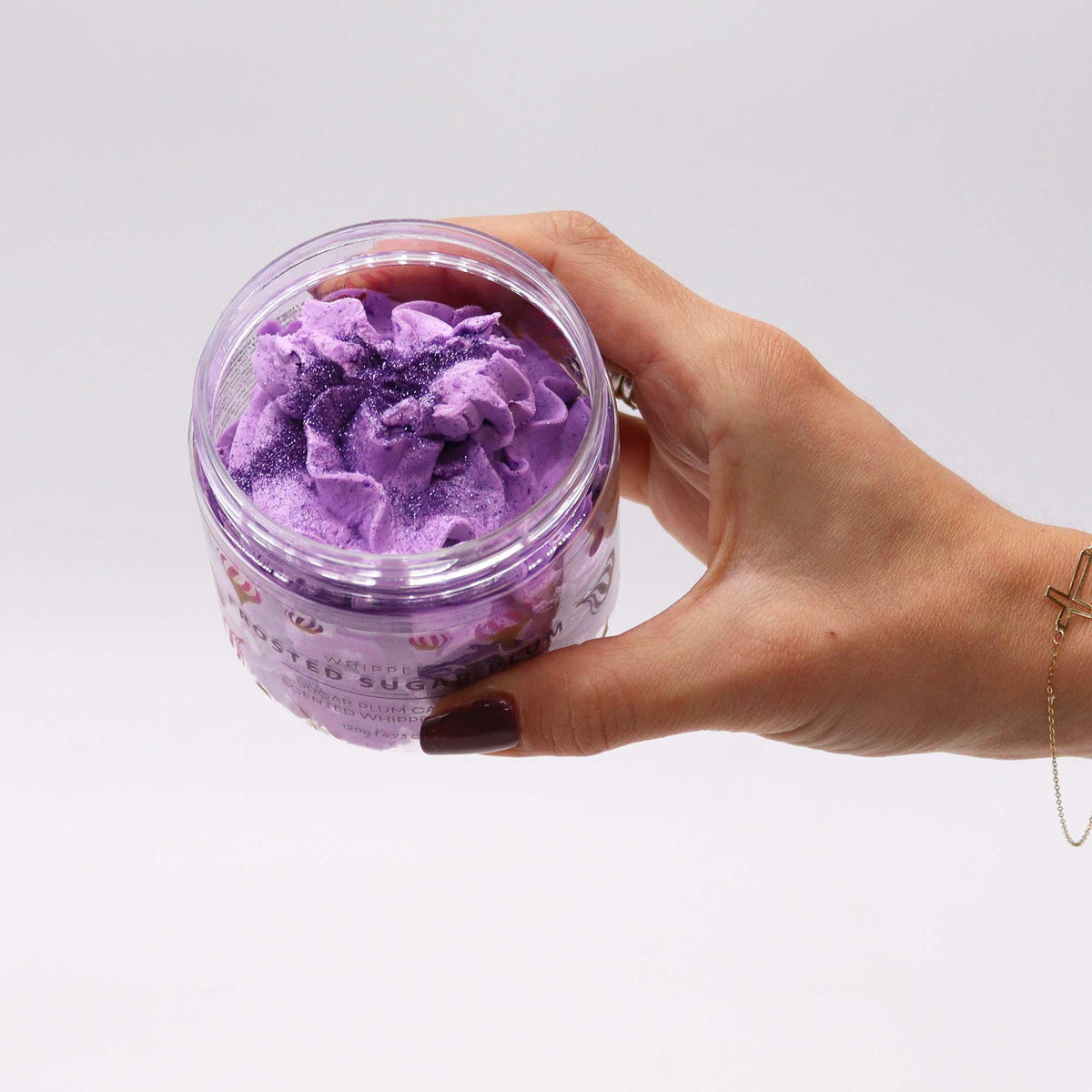 Frosted Sugar Plum Schlagseife 120g – vegane Whipped Soap mit süß-fruchtigem Pflaumenduft