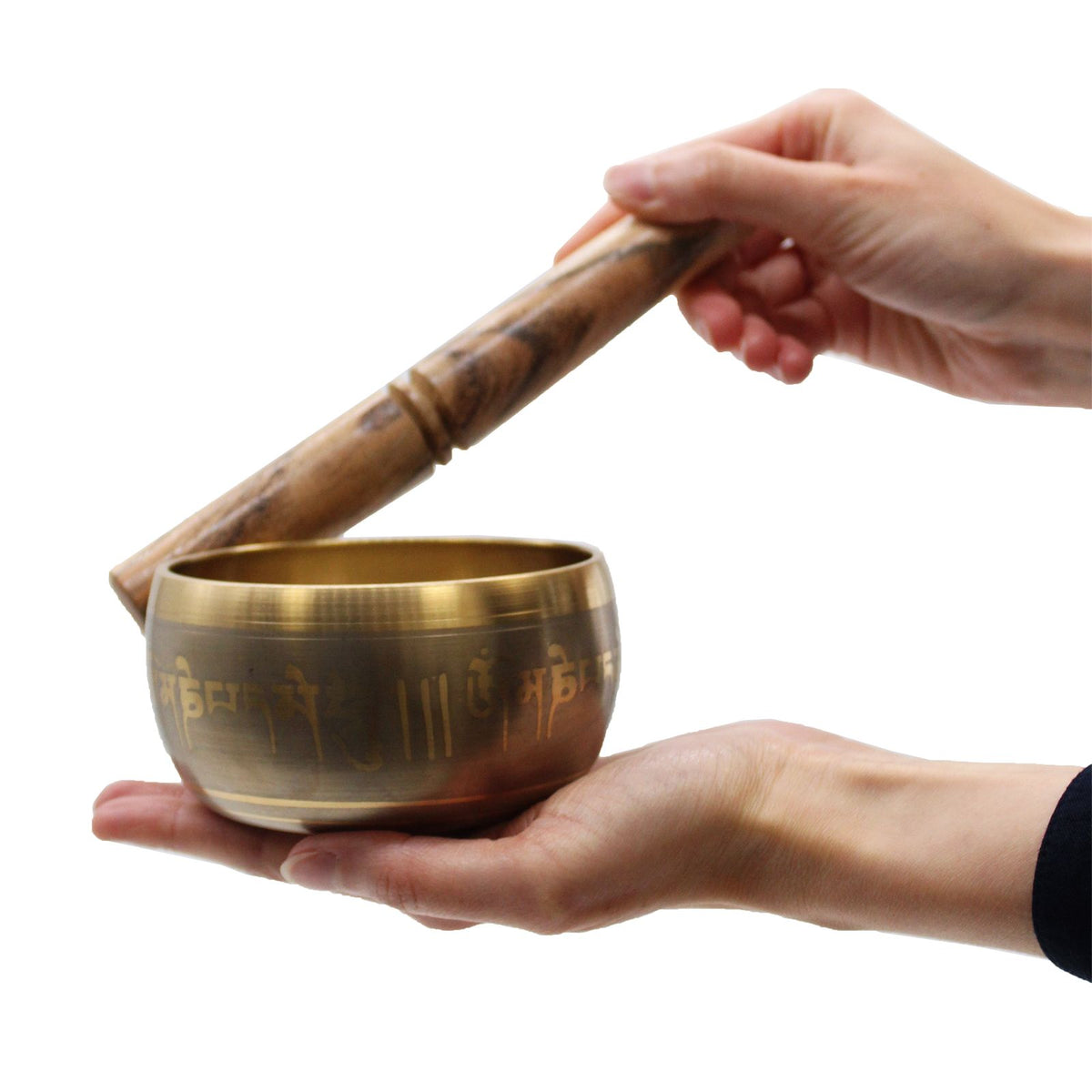 Große Tibetische Klangschale Fünf Buddhas – Messing