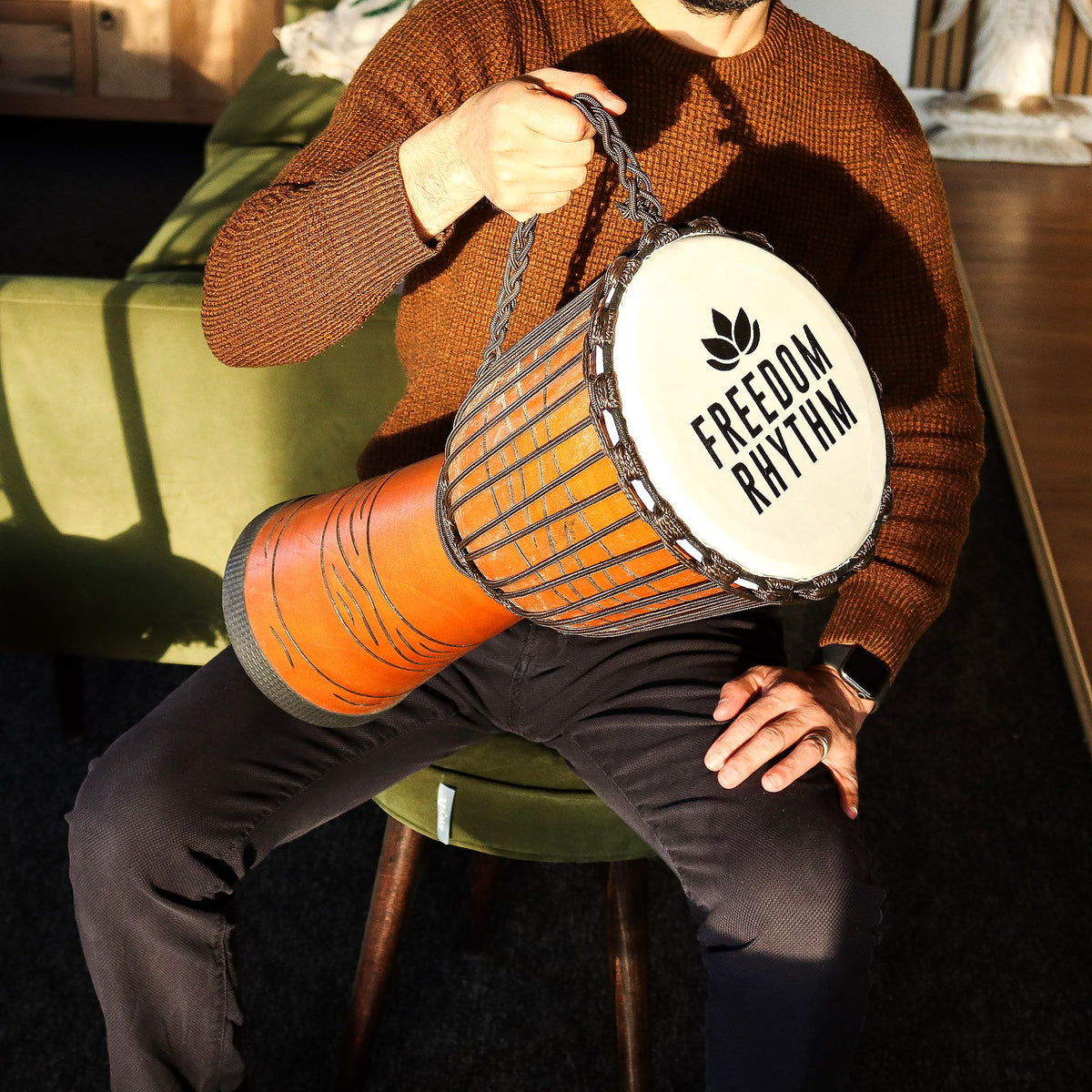 Pro Djembe Trommel Groß – Freedom Rhythm (hoch) 50cm / 22cm Ø