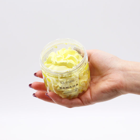Banana Schlagseife 120g – vegane Whipped Soap mit süßem Bananen-Duft