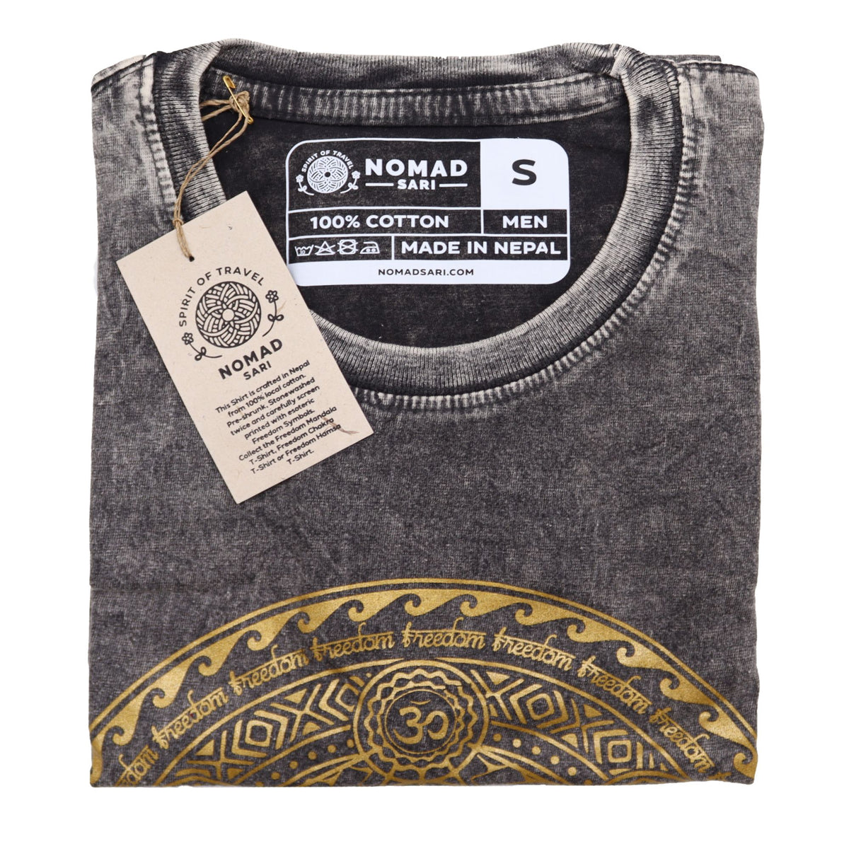 Nomad Sari Stonewashed T-Shirt – Chakra – Dunkelgrau – Größe S