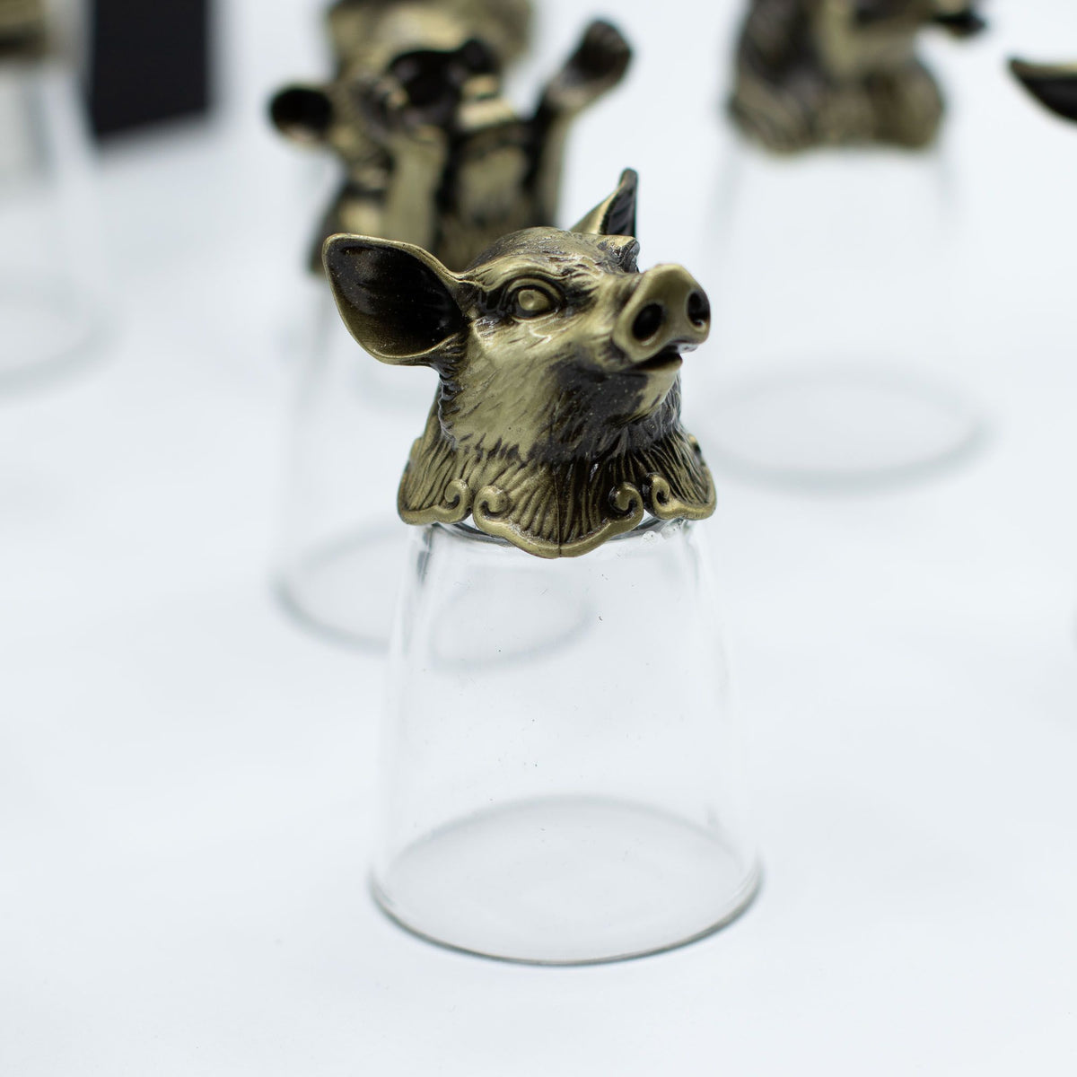 Shot Gläser Set 12-teilig (25ml) – Chinesischer Tierkreis – Antik Bronze 🐉
