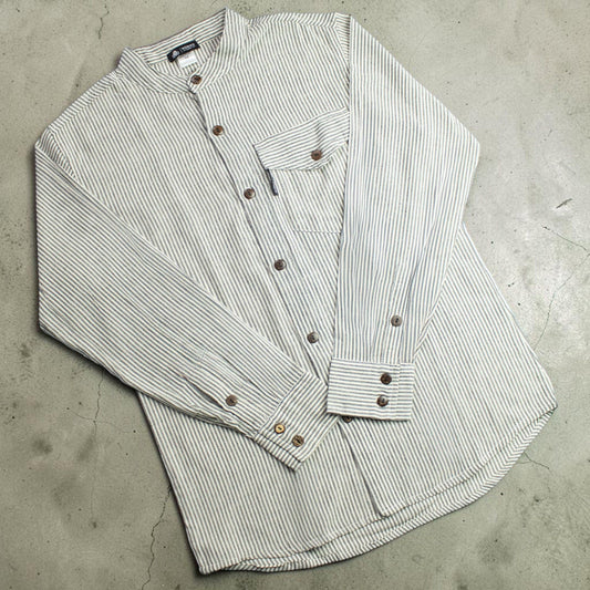 Nomad Sari Grandad Shirt – Grey Stone – Größe XL