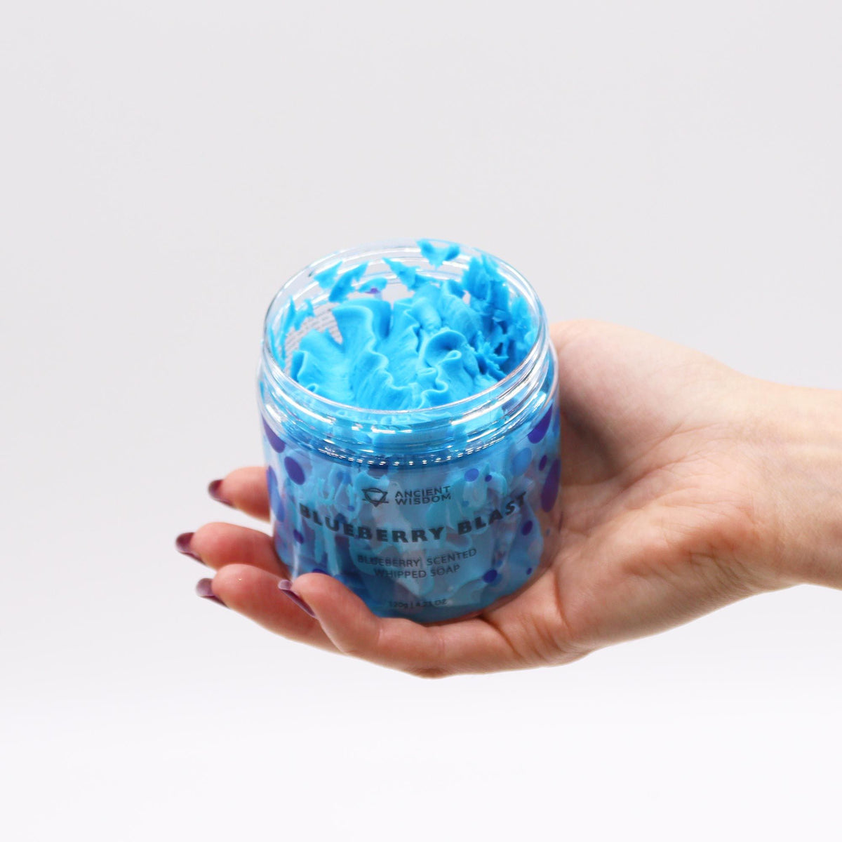Blueberry Schlagseife 120g – vegane Whipped Soap mit fruchtigem Blaubeer-Duft