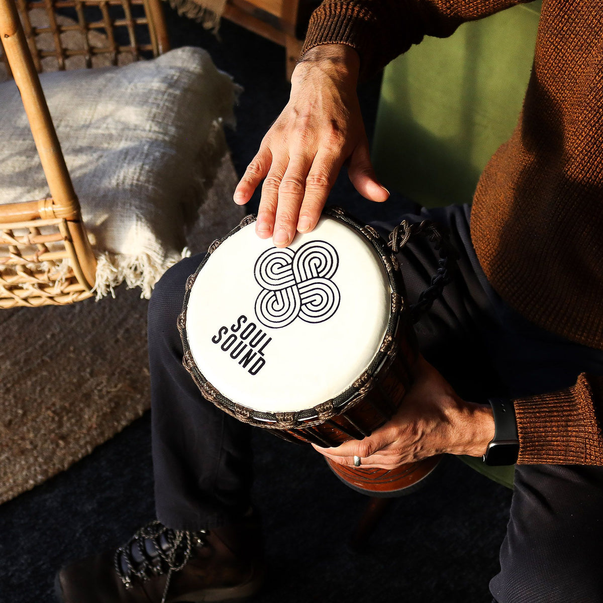 Pro Djembe Trommel Mittel – Soul Sound (tief) 40cm / 18cm Ø