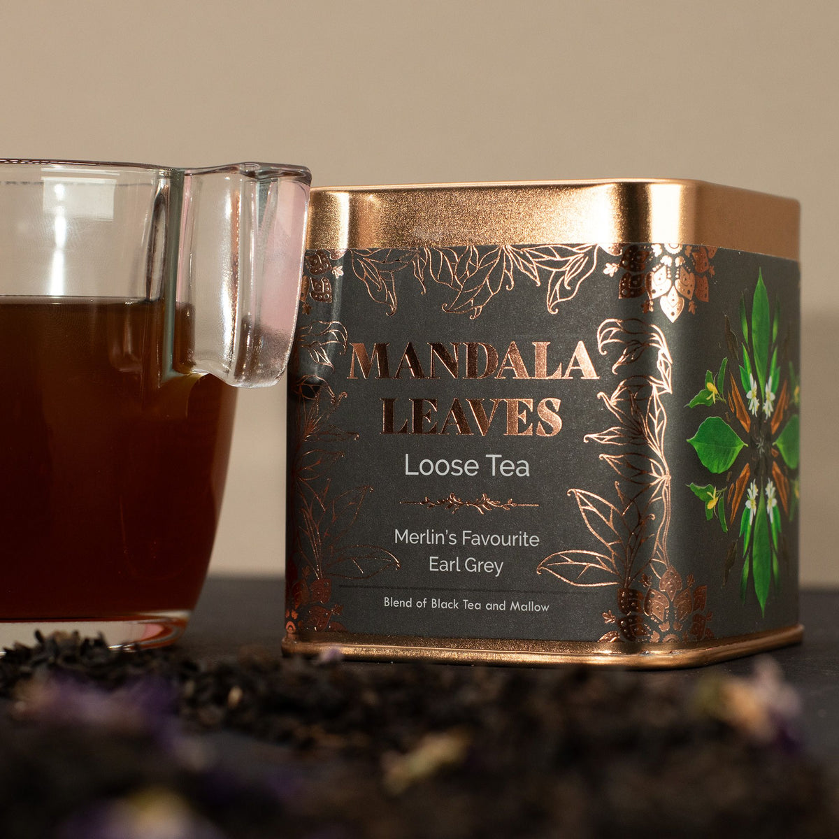 50g Schwarztee – Earl Grey mit Bergamotte & Malvenblüten | Merlin's Favourite (Dose)