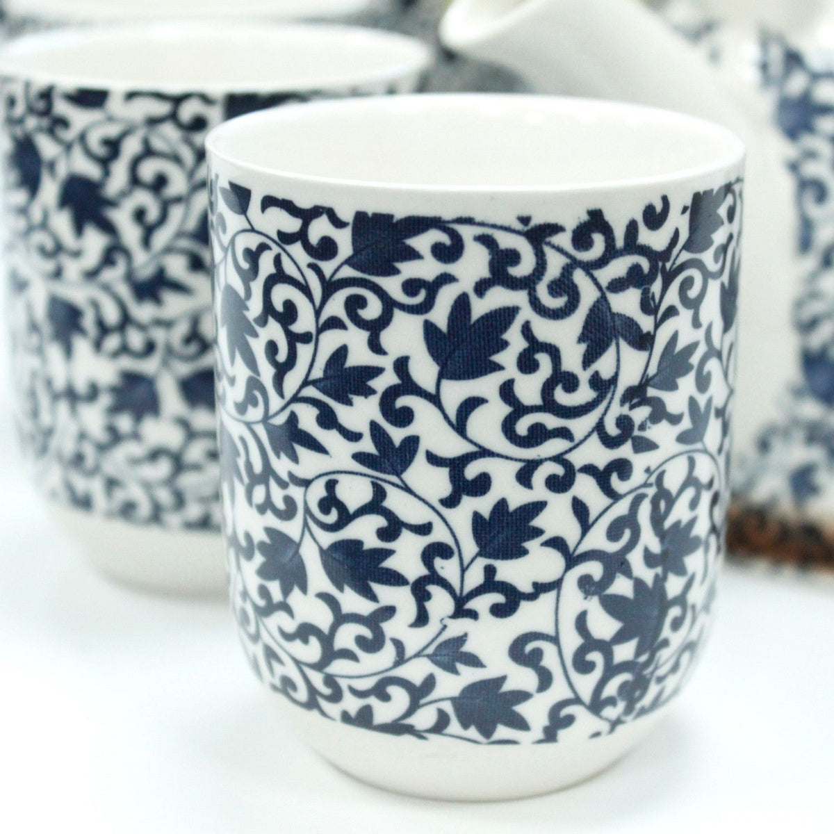 Kräuterteeset – Blaues Muster (Kanne & 6 Tassen)
