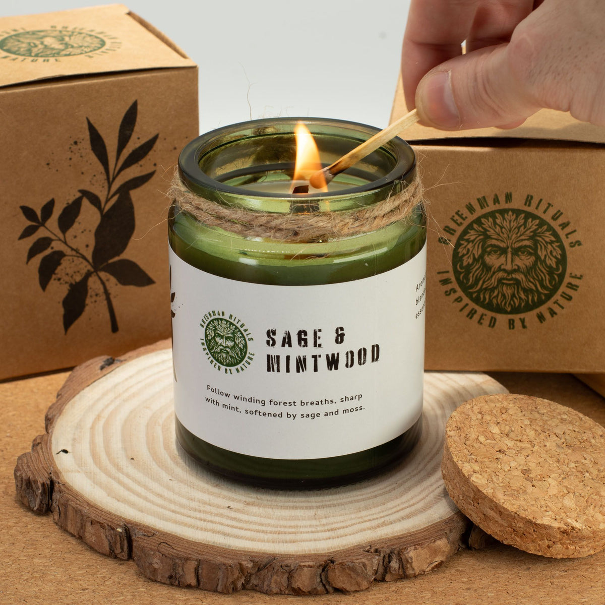 Greenman Holzdocht Sojakerze – Forest Resin | Harziger Waldduft