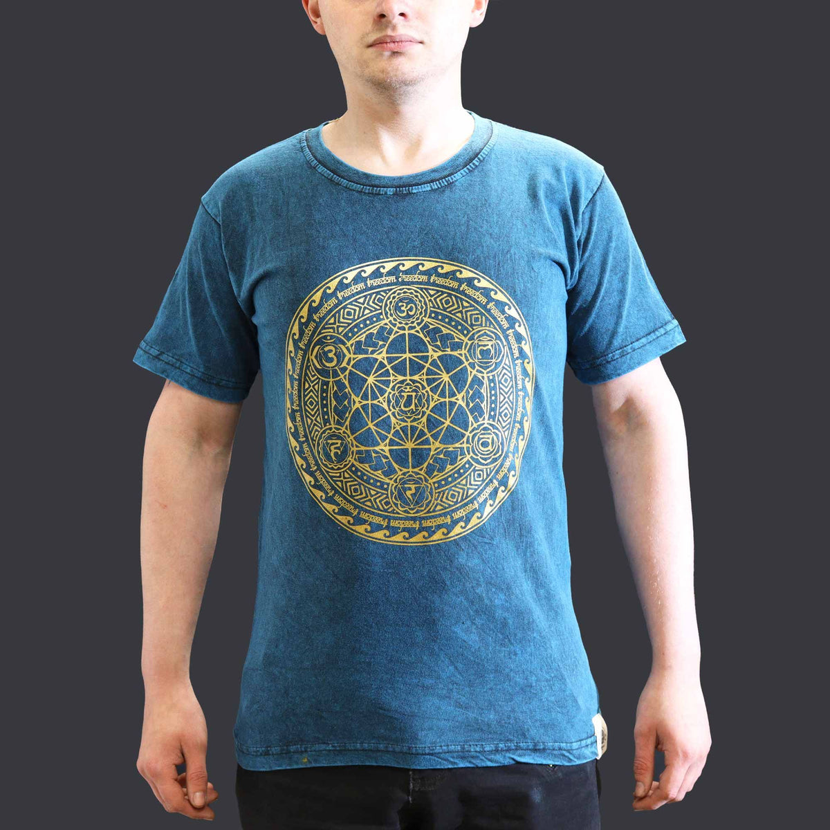 Nomad Sari Stonewashed T-Shirt – Chakra – Blau – Größe S