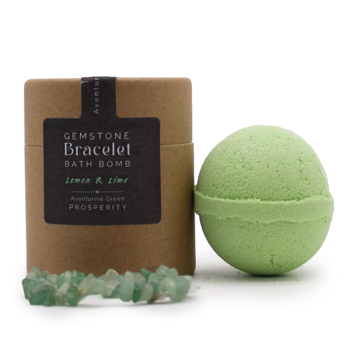 Green Aventurine Gem Bracelet Bath Bomb – Zitrone & Limette mit Meeressalz 💚