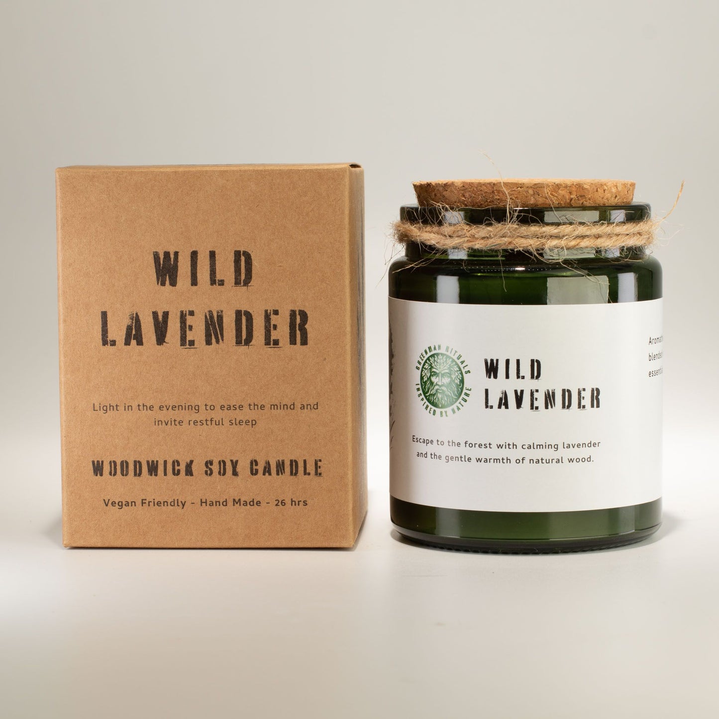 Greenman Holzdocht Sojakerze – Wild Lavender | Lavendelduft Kerze