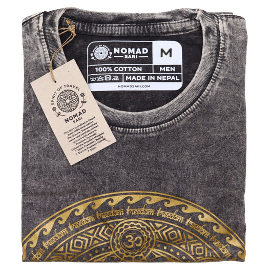 Nomad Sari Stonewashed T-Shirt – Chakra – Dunkelgrau – Größe M