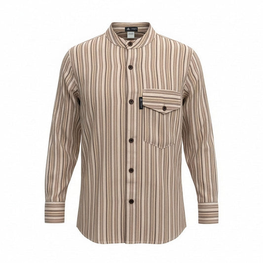 Nomad Sari Grandad Shirt – Brown Beige – Größe M