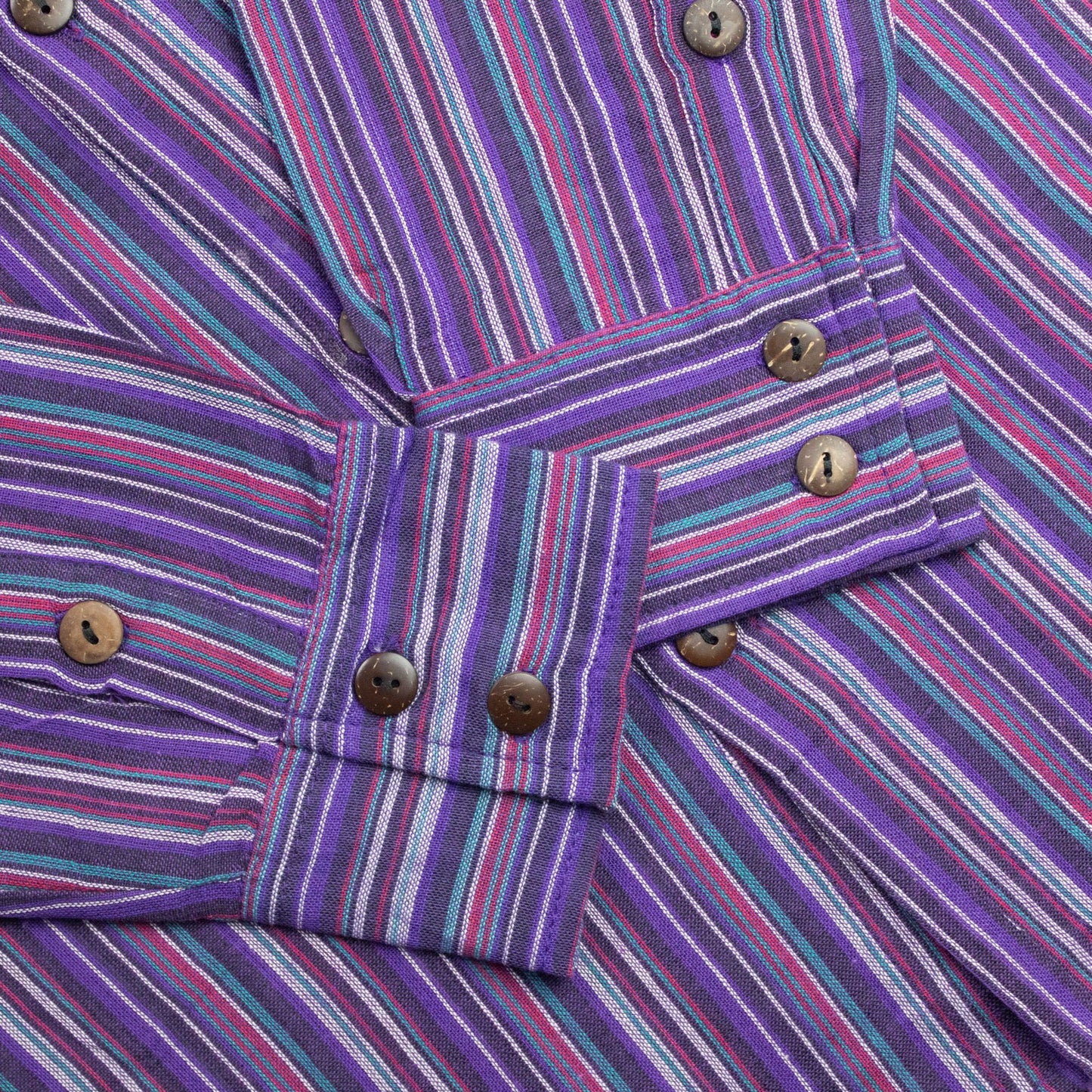 Nomad Sari Grandad Shirt – Black Purple – Größe L