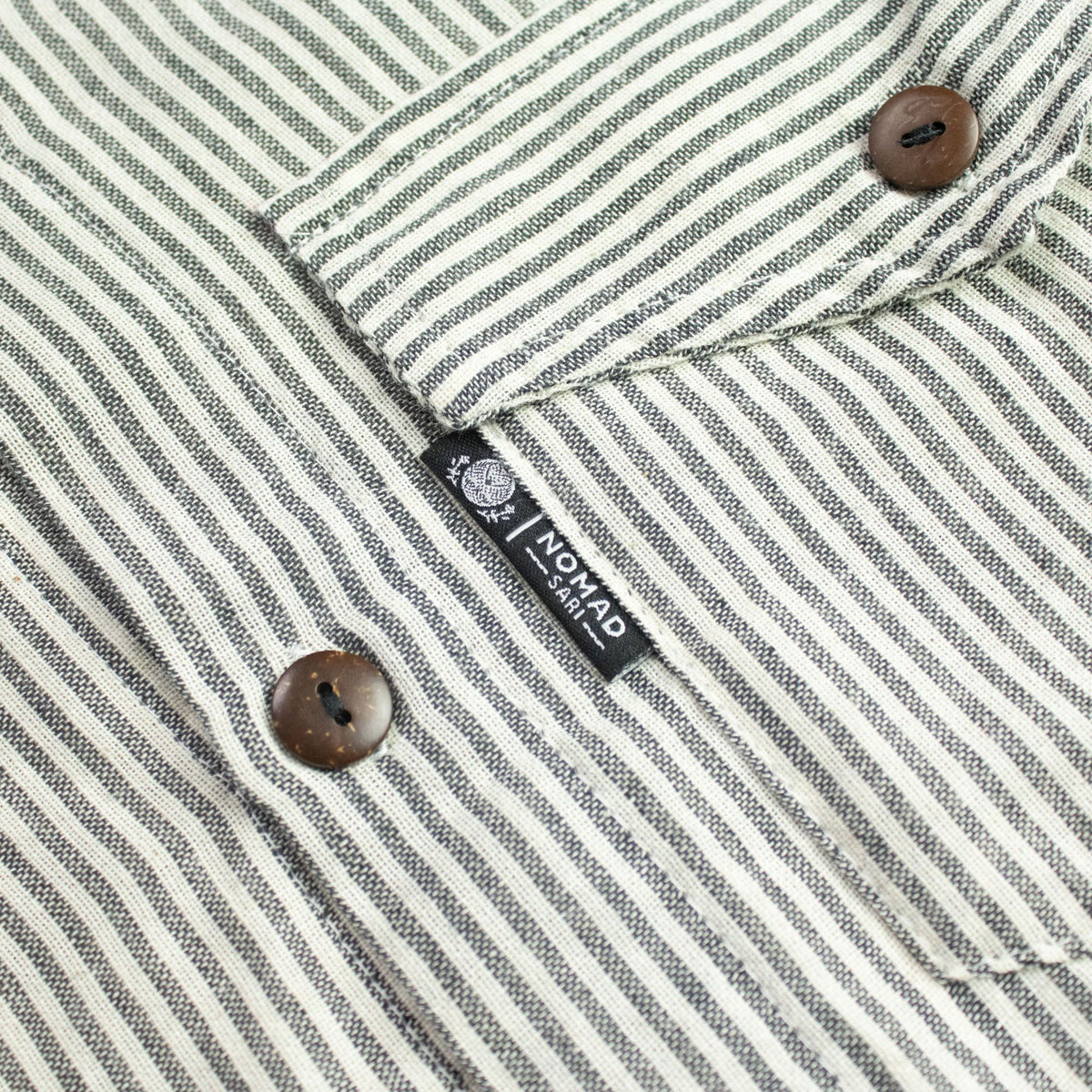 Nomad Sari Grandad Shirt – Grey Stone – Größe M