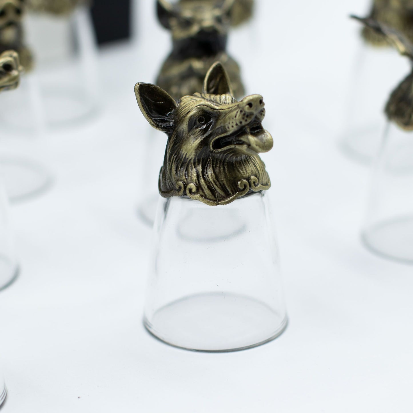 Shot Gläser Set 12-teilig (25ml) – Chinesischer Tierkreis – Antik Bronze 🐉