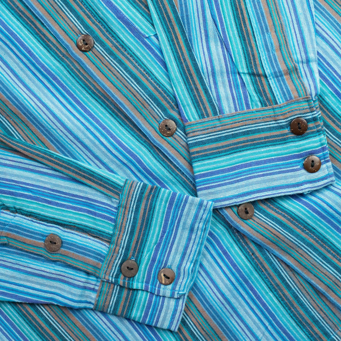 Nomad Sari Grandad Shirt – Türkis – Größe XL