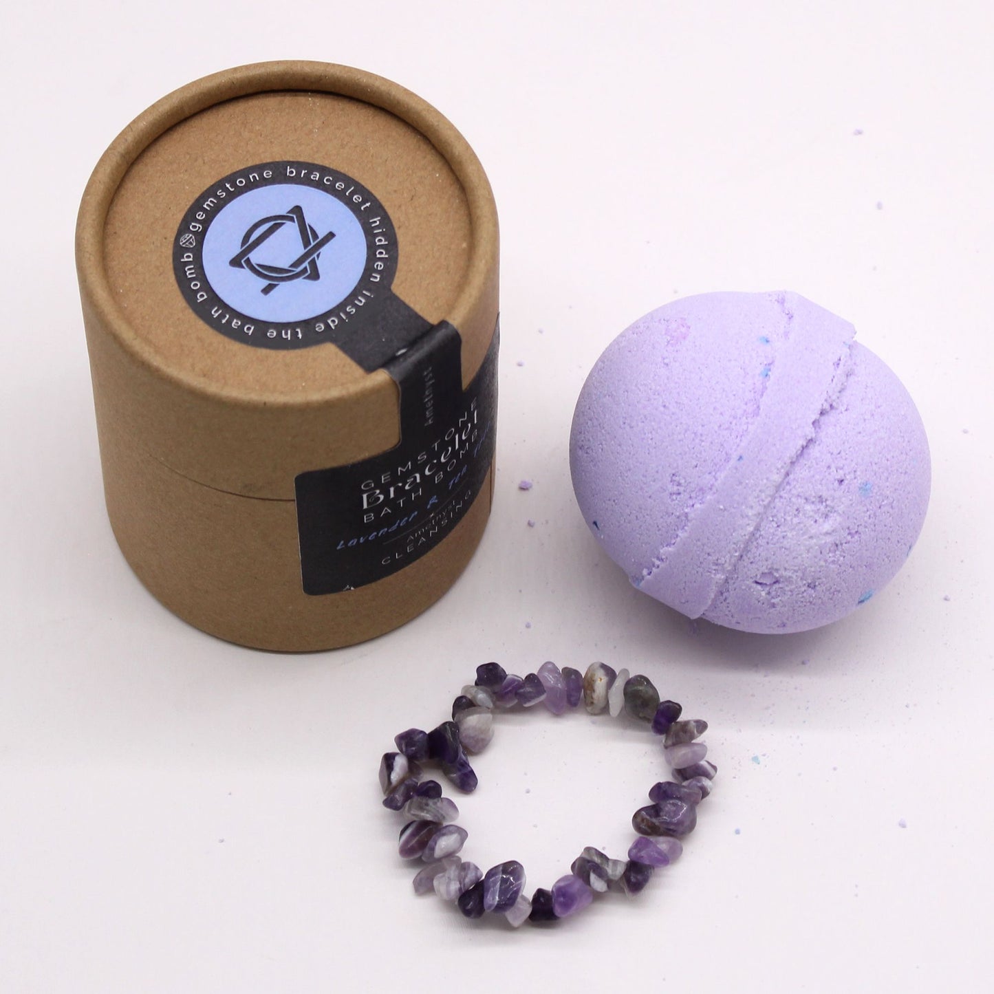 Amethyst Gem Bracelet Bath Bomb – Lavendel & Teebaum mit Meeressalz 💜