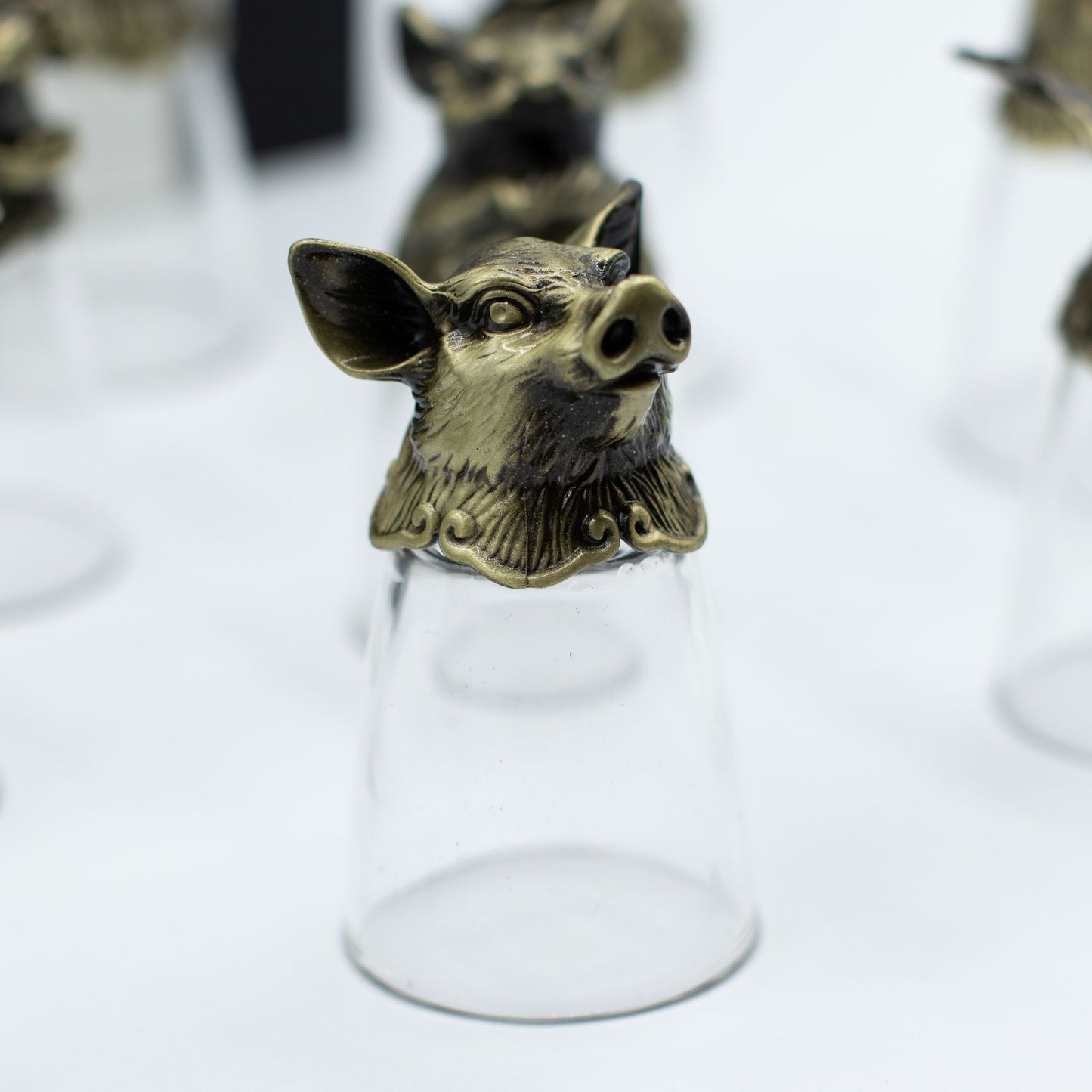 Shot Gläser Set 12-teilig (25ml) – Chinesischer Tierkreis – Antik Bronze 🐉