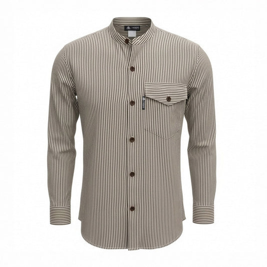 Nomad Sari Grandad Shirt – Grey Stone – Größe L