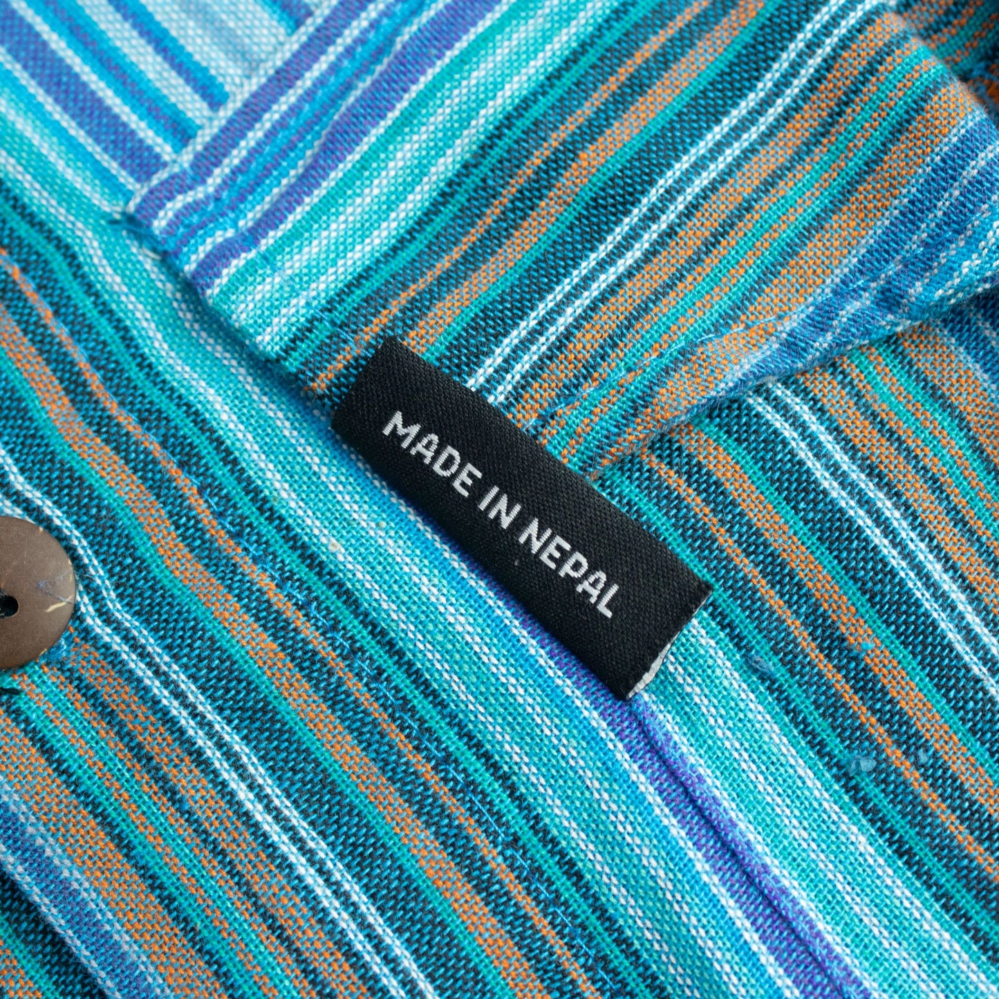 Nomad Sari Grandad Shirt – Türkis – Größe XL