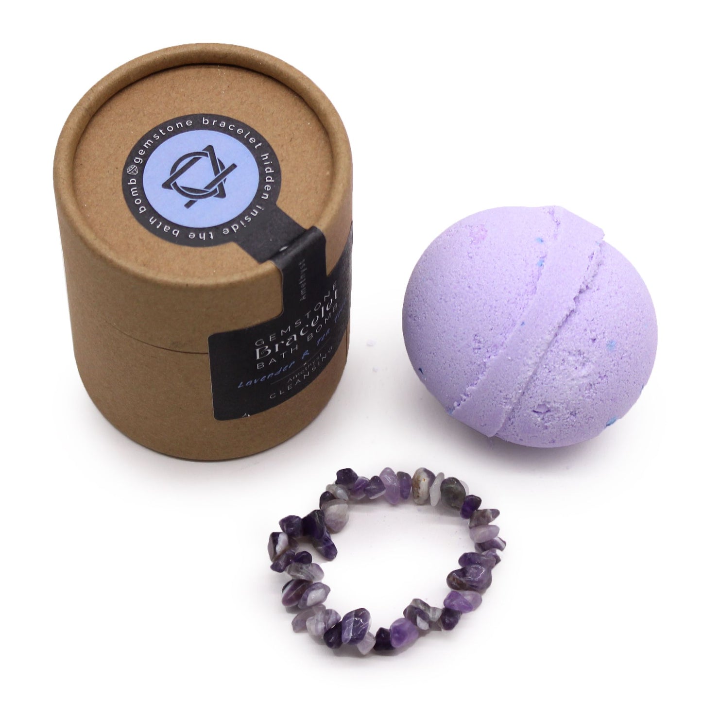 Amethyst Gem Bracelet Bath Bomb – Lavendel & Teebaum mit Meeressalz 💜