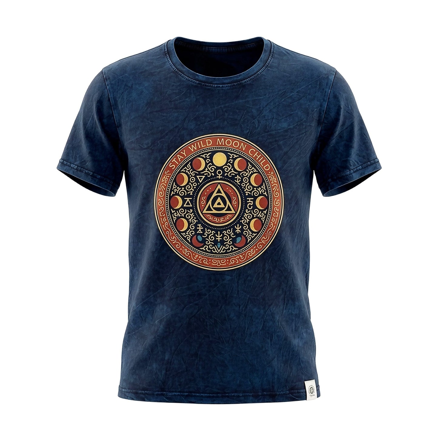 Nomad Sari Stonewashed T-Shirt – Stay Wild Moon Child – Blau – Größe S