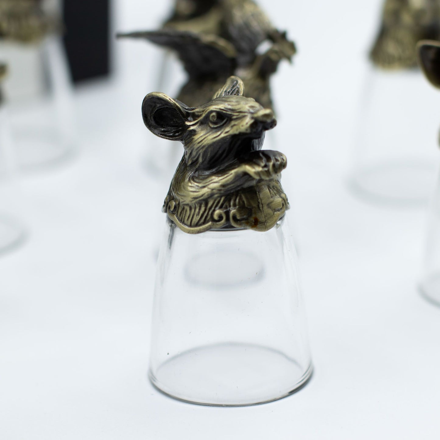 Shot Gläser Set 12-teilig (25ml) – Chinesischer Tierkreis – Antik Bronze 🐉