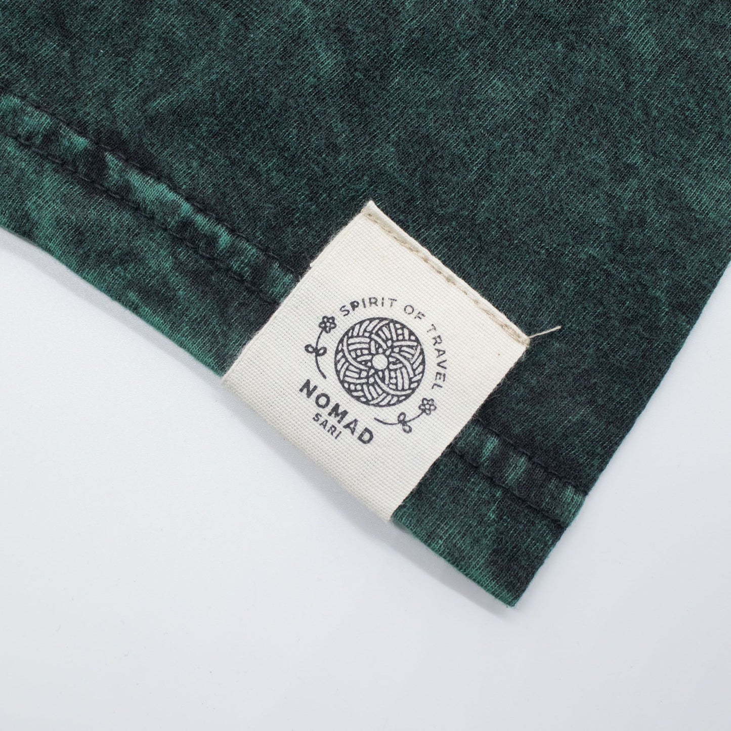 Nomad Sari Stonewashed T-Shirt – Lebensbaum – Grün – Größe XL