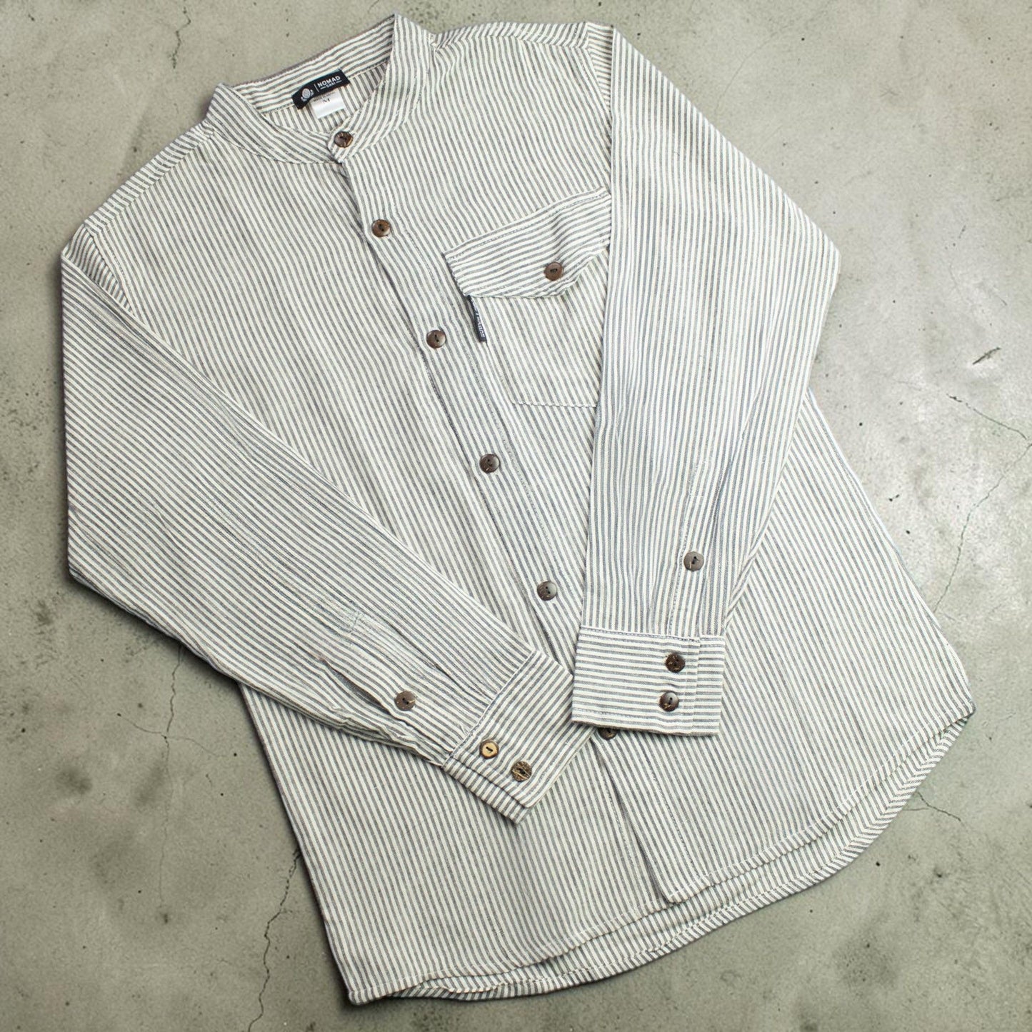 Nomad Sari Grandad Shirt – Grey Stone – Größe L