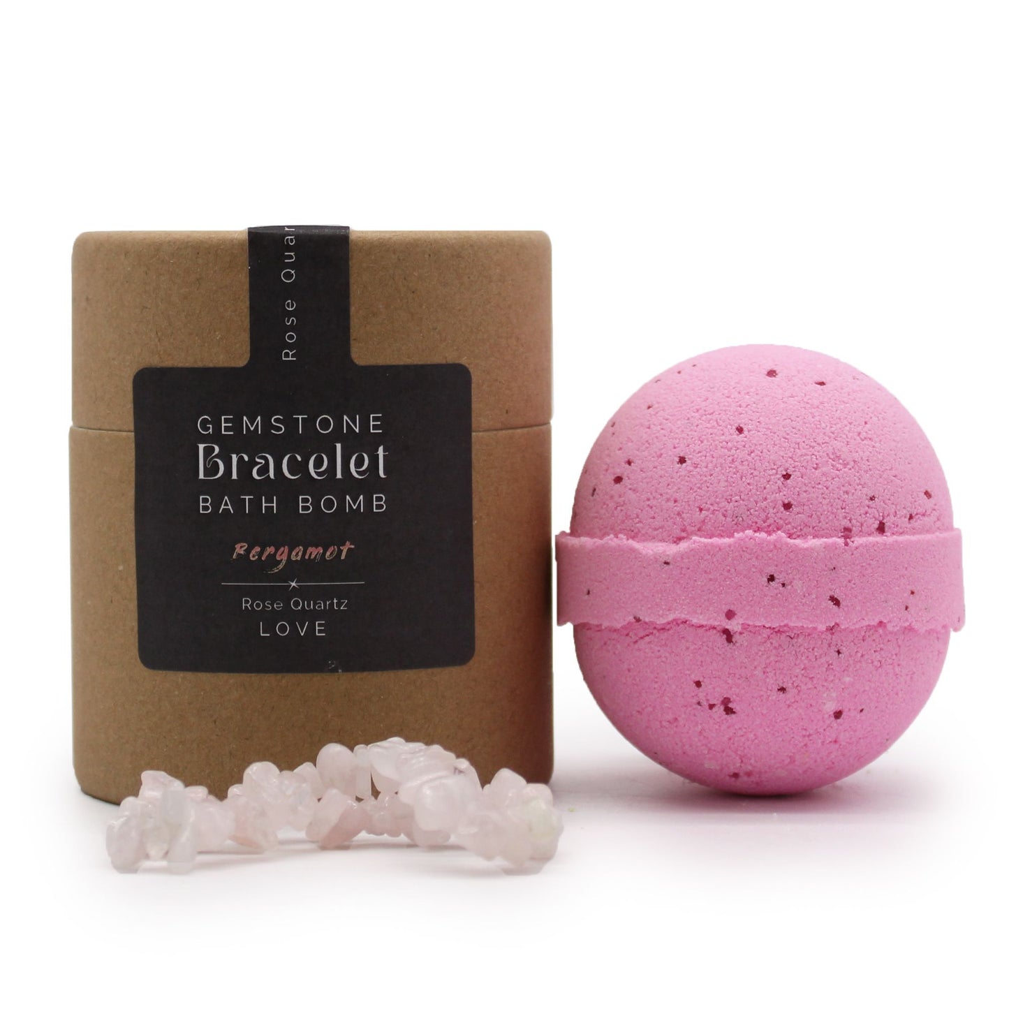 Rose Quartz Gem Bracelet Bath Bomb – Bergamotte mit Meeressalz 🪩