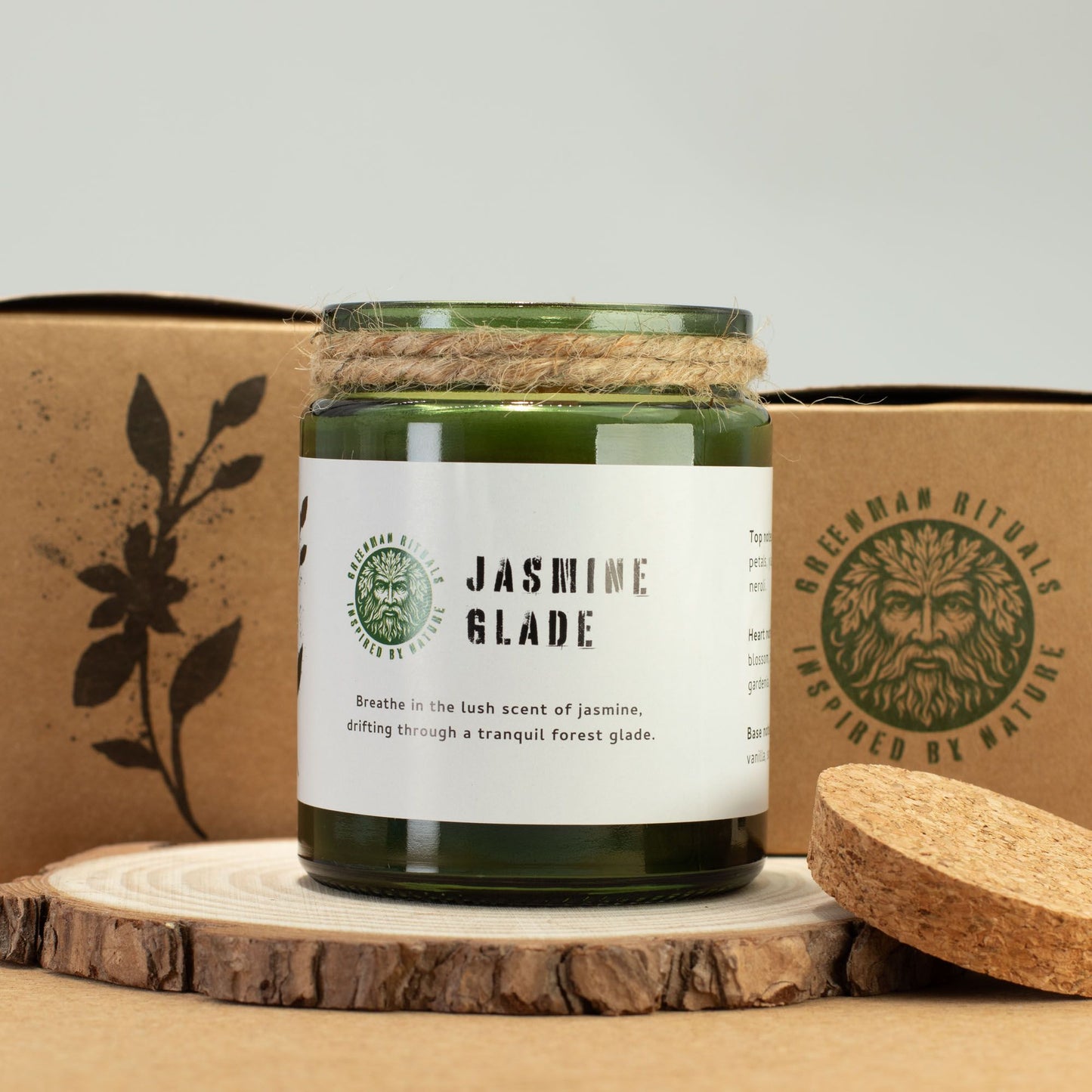 Greenman Holzdocht Sojakerze – Jasmine Glade | Blumiger Jasminduft