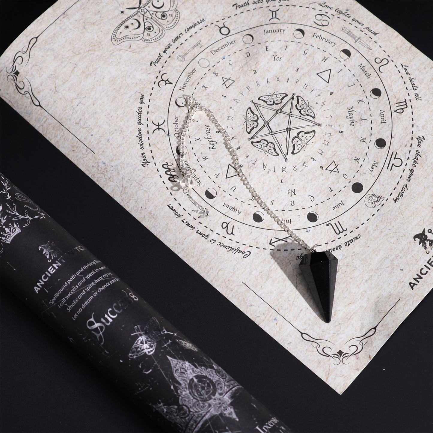 Ancient Witch Spell Incense – Success | Räucherstäbchen mit Obsidian-Pendel