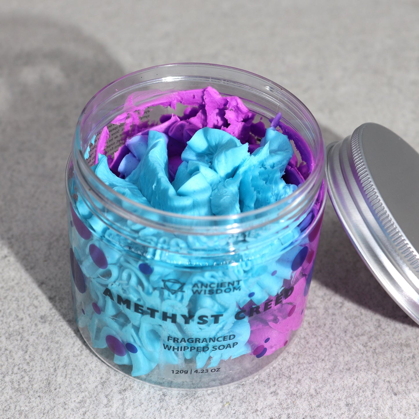 Amethyst Creed Schlagseife 120g – vegane Whipped Soap mit maskulinem Zitrus-Holz-Duft