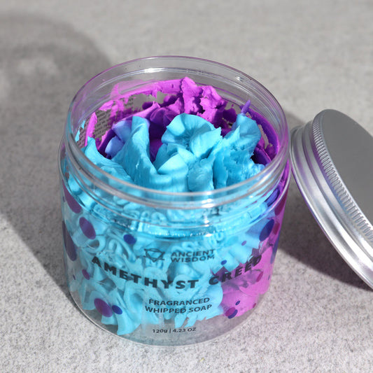 Amethyst Creed Schlagseife 120g – vegane Whipped Soap mit maskulinem Zitrus-Holz-Duft