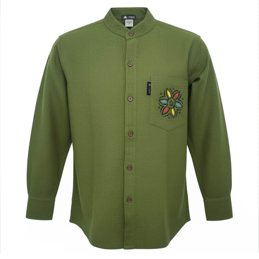 Nomad Sari Kathmandu Shirt – Forest Green – Größe XL