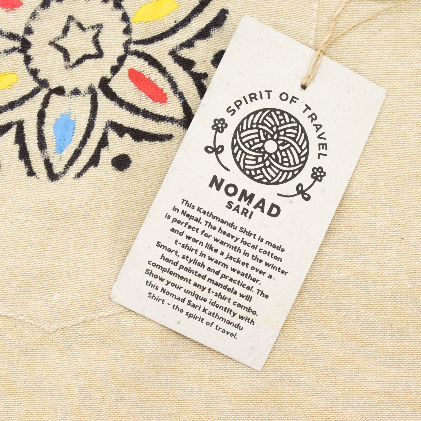 Nomad Sari Kathmandu Shirt – Stone – Größe XL