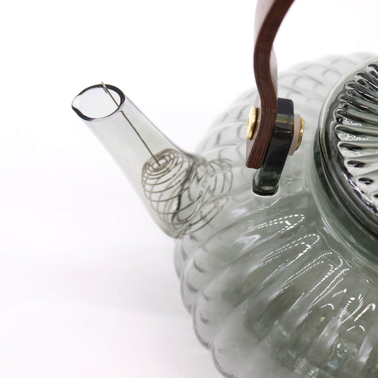 Glas-Teekanne Gerippte Perle Anthrazit – 950ml