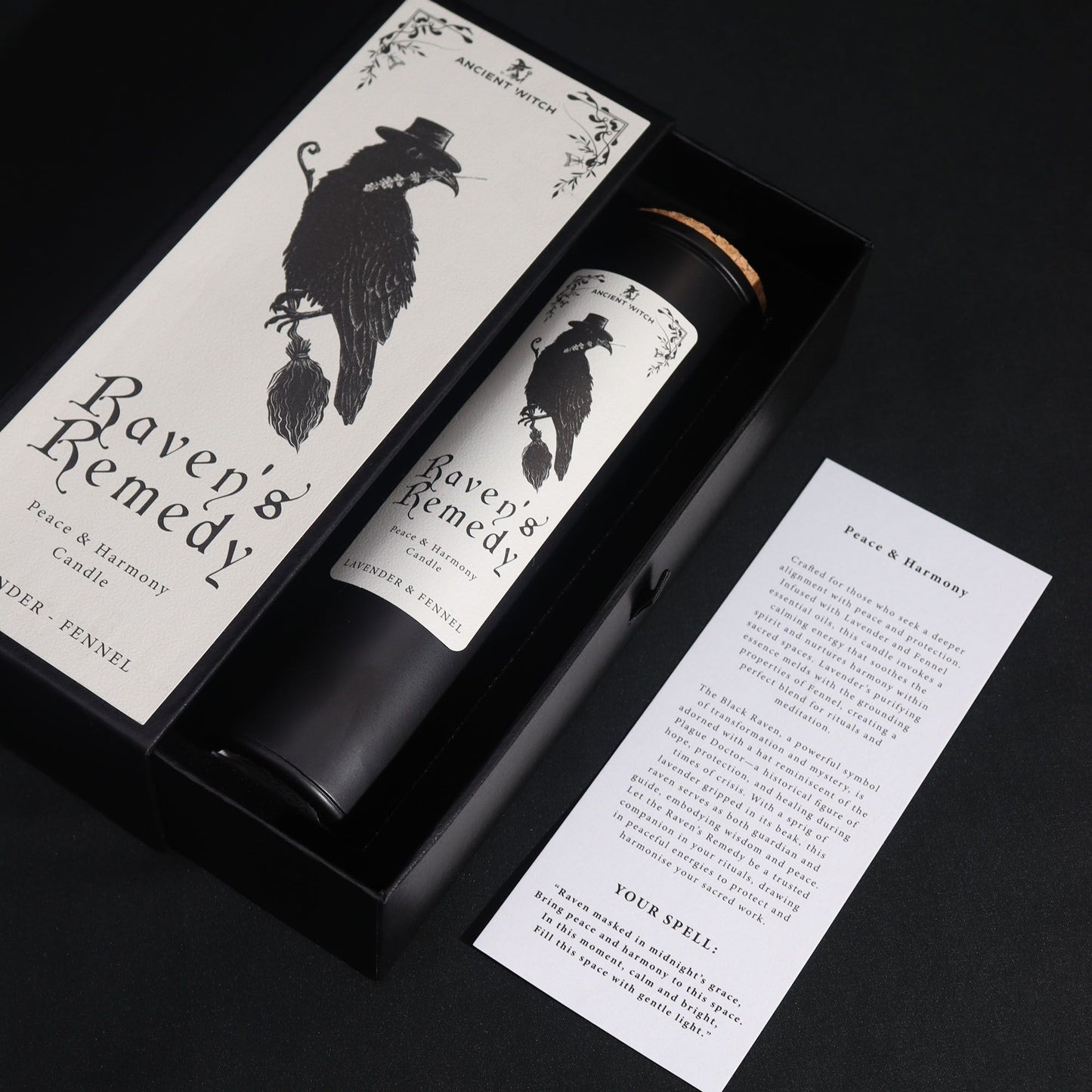 Ritualkerze Ravens’ Remedy – Innere Ruhe & Balance | Ancient Witch