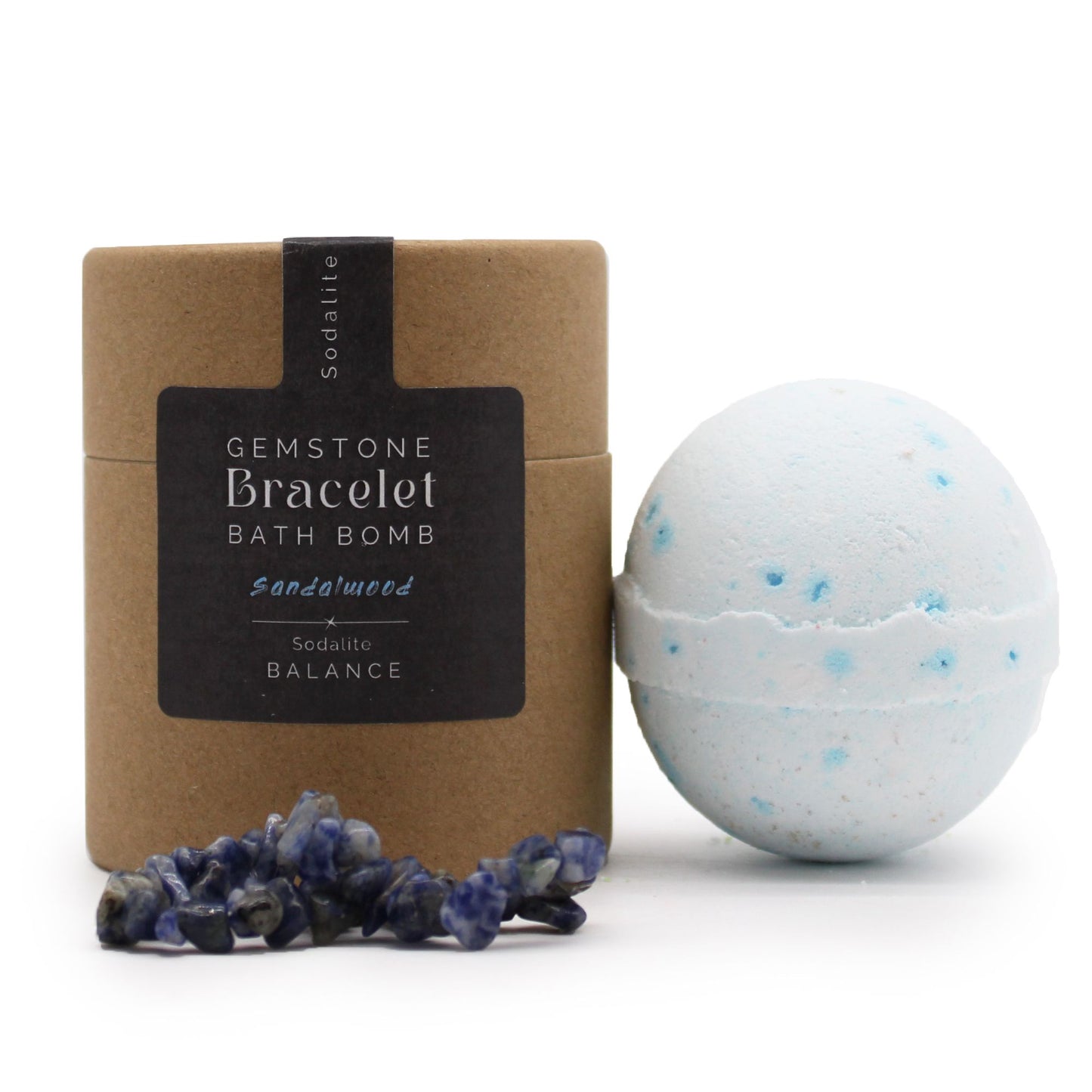 Sodalite Gem Bracelet Bath Bomb – Sandelholz & Meeressalz 💙