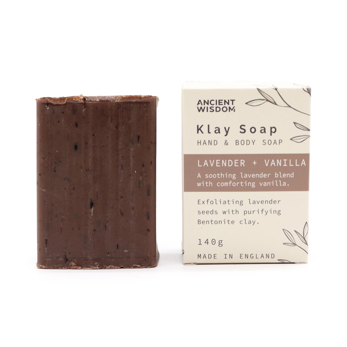 Klay Tonseife Lavendel & Vanille 140g – Beruhigende Naturseife mit Bentonit-Tonerde